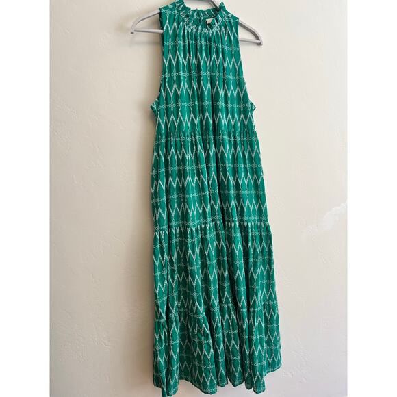 Universal Thread Embroidered Kelly Green Halter Tiered Maxi Dress Plus Size XXL - Picture 6 of 7